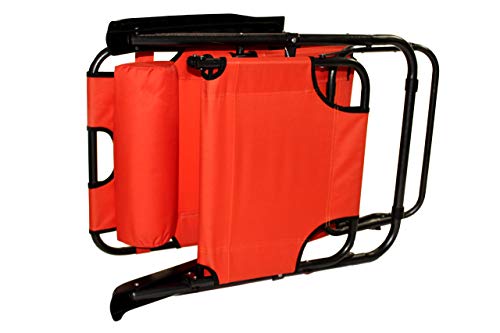 Nexos klappbare Sonnenliege Relaxliege Liegestuhl Klappliege Stahl (Orange) - 3