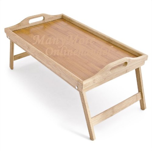 BAMBUS Frühstückstablett 50 x 30cm - Platz sparend zusammenklappbares Betttablett!