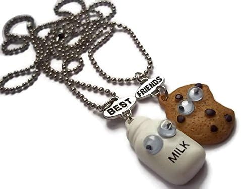 Halo Accessories Girls Milk &amp; Cookies Best friends BFF 2 pcs Necklace