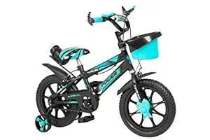 Norman Jr,SFW14 Collection - Bike for Boys and Girls, Kids Bicycle 14Inch with Training Wheels for Ages 3-7 Years Old, Toddler Bike with 95% Assembled (Blue Colour)