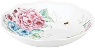 LenoxPapillon Meadow Hortensia Plate Pasta Bowl White