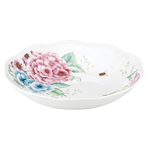 LenoxPapillon Meadow Hortensia Plate Pasta Bowl White