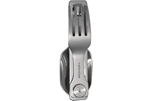 Roxon C2 - Utensile da campeggio 2 in 1, posate pieghevoli staccabili, con forchetta e cucchiaio, per esterni, campeggio, escursionismo, facili da trasportare