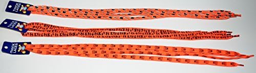set of three neon orange cool design shoe laces (BOB MARLEY , SKULL AND CROSSBONES, WEED LEAF )