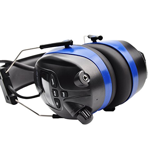 Protear Bluetooth & Radio AM / FM Gehörschutz Gehörschutz Sicherheit Ohrenschützer mit Digitalanzeige für das Mähen, Zertifiziertes NRR 25dB - 6