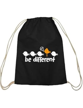 Shirtstreet24, Be Different, Baumwoll natur Turnbeutel Rucksack Sport Beutel