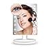 Produktbild Kosmetikspiegel mit licht, QHUI Schminkspiegel Beleuchtung mit 16 LED Licht und 10X Vergrößerungsspiegel, 180°Rotation Standspiegel Tischspiegel Touchscreen mit Blendfreier Dimmbar Led Makeup Spiegel für Zimmer, Kosmetikplatz, Hotel oder Reise