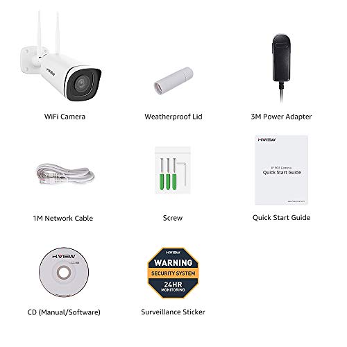 H.VIEW IP Kamera Außen 5MP Bunte Nachtsicht Funk Überwachungskamera ONVIF 2.4/5GHz Farbbild Sicherheitskamera Mikrofon Bewegungserkennung mit SD Slot(Max 128GB)