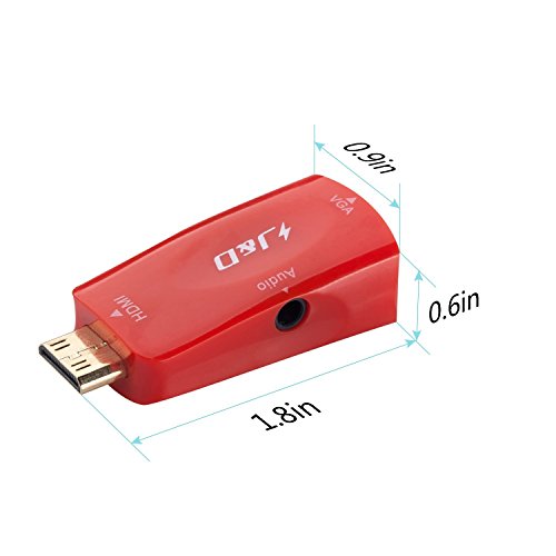 Mini HDMI auf VGA, J&D Goldbeschichteter Mini HDMI auf VGA Konverter - 5