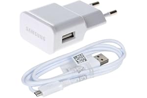 VALLOOOOOO Caricabatterie originale per Samsung Eta-U90ewe, con cavo USB ECB-DU4AWE originale, per tablet Galaxy SM T230/T231/T235, Galaxy Tab 4 SM T530, Galaxy Tab S SM Pro T900, Galaxy Tab S SM T700/T800, SM Galaxy Note Pro P900, Note10 SM P600, Note 8 GT N5110X, colore: bianco