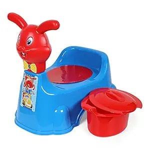 Nabhya Rabbit Baby Potty Training Seat- Chair for Kids- Infant Potty Toilet Chair with Removable Tray & Closing Lid (Blue)