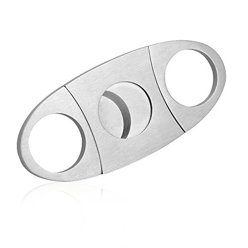 Zigarrencutter, Zilong Zigarrenschneider, Doppelte Klinge, Edelstahl Cutter für Zigarren Silber - 5