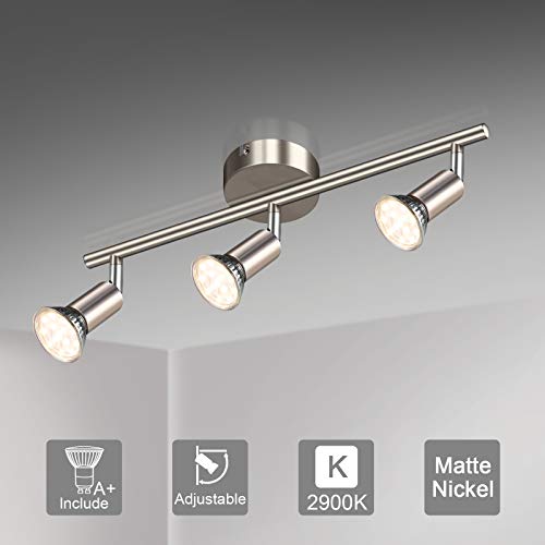 Mua Unicozin Led Deckenleuchte 3 Flammig Led Deckenstrahler Schwenkbar Inkl 3 X 3 5w Gu10 Led Lampen 380lm Warmweiss Led Deckenspot Led Deckenlampe Matte Nickel Tren Amazon đức Chinh Hang 2020 Fado