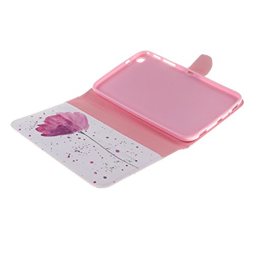 HB-Int 3 in 1 PU Leder Hülle für Samsung Galaxy Tab 3 SM-T310 T311 T315 8.0″ Brieftasche Etui Stand Funktion Flip Wallet Case Book Style Cover Rosa Blume Multifunction Modicsh Holder Tablet Schutzhülle Dünn Slim Bumper Zubehör mit Stylus Pen und Staub Stecker - 6