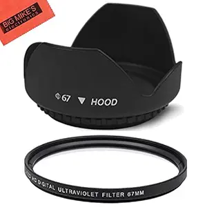 Big Mike's 67mm Tulip Flower Lens Hood and UV Filter for Nikon CoolPix P900 Digital Camera