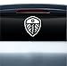 Price comparison product image m-t-enterprises Leeds United Football Logo Internal Glass Inverted Car Decal Vinyl Sticker Vehicle Graphics Emblem Window (white)