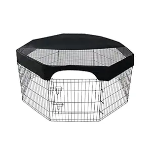 Aoccy 24 Inch Pet Playpen Cover 8 Panels Octagonal Pet Fence Mesh Cover Dog Playpen Sun Protection Shade Cover Waterproof Dog Playpen Top Cover Playpen Not Include