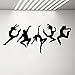Price comparison product image BFMBCH Dance Action Dancing People Dance Art Sticker Mural Vinyl Wall Applique Silhouette Boy Girl Room Decoration Bedroom Wall Sticker 13 Medium Blue 130X57 cm