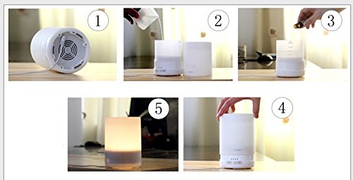 Oulaya 300ml Aroma Diffuser Duftzerstäuber ätherisches Öl Diffusor Luftbefeuchter für Aromatherapie, einstellbarer Nebelausstoß, 7 Farbstufen, Niedrigwasserschutz - 6