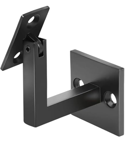 Cokritsm Verstelbare Leuning Beugel Zwart, Ijzeren Trapleuning Beugels, Verstelbare Vierkante Hand Rail Beugels voor Trap Trap 4 stks