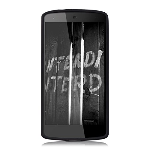 kwmobile Funda para LG Google Nexus 5 - Carcasa de  TPU  para m  vil y dise  o Don t Touch my Phone en  Blanco Negro 