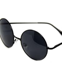 QHGstore Gafas de sol de los hombres de Steampunk gafas redondas retro