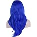 DAOTS 28" Wig Halloween Wig Long Heat Resistant Big Wavy Hair Women Cosplay Wig(Blue )