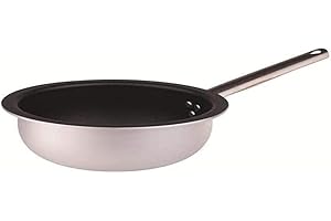 BALDASSARE AGNELLI Pentole Agnelli ALSA111BMS32 Padella Antiaderente Per Mantecare Salta Pasta E Riso Spessore 3 Millimetri Con Manico Tubolare Inox, Diametro 32 cm