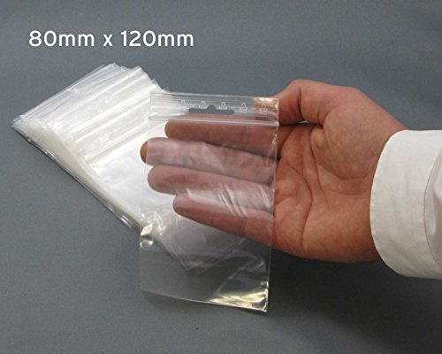 100 x Octopus Druckverschlussbeutel 80mm x 120mm, ZIP Beutel mit Druckverschluss, wasserdicht, Verpackungsbeutel, Gleitverschlussbeutel mit Eurolasche für verschiedenste Produkte - 3