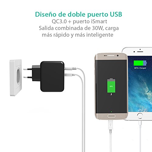 Qualcomm Certificado QC3 0 Cargador de Red RAVPower 30W Cargador Pared Quick Charge 3 0 Doble Puerto USB Tecnolog a iSmart y Protecci n de Seguridad Para Samsung S8 Plus S8 S7 Edge S6 iPhone 8 Plus 8 7 6S BQ Aquaris X X Pro HTC 10 One A9 LG G6 Xiaomi Mi 5 Mi 5s Nexus 5 5X 6 iPad 4 3 Mini y M s-Negro reviews Qualcomm Certificado QC3 0 Cargador de Red RAVPower 30W Cargador Pared Quick Charge 3 0 Doble Puerto USB Tecnolog a iSmart y Protecci n de Seguridad Para Samsung S8 Plus S8 S7 Edge S6 iPhone 8 Plus 8 7 6S BQ Aquaris X X Pro HTC 10 One A9 LG G6 Xiaomi Mi 5 Mi 5s Nexus 5 5X 6 iPad 4 3 Mini y M s-Negro