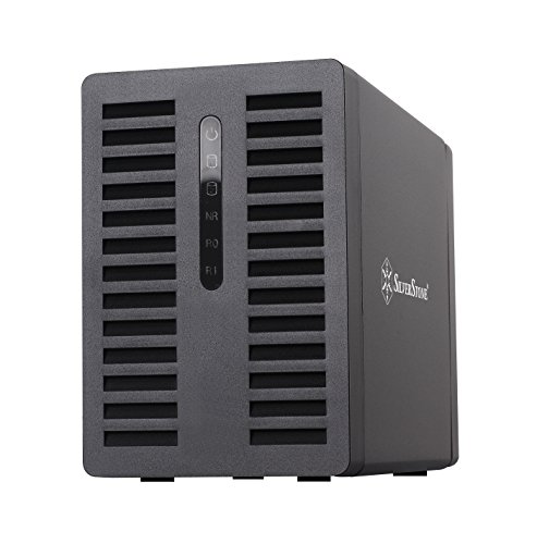 SilverStone SST-DS322B - USB 3.0 Externes Festplatten-Gehäuse für 2 x 3,5" SATA-HDDs oder -SSDs mit konfigurierbaren RAID-Funktionen, schwarz