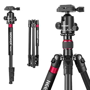 Neewer 2-in-1 Aluminum Alloy Camera Tripod Monopod 66 inches/168 Centimeters with 360 Degree Ball Head 1/4 inch QR Plate and Carry Bag for DSLRs Video Camcorders Load up to 26.5 pound/12 Kilogram