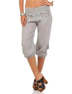 malito lockere Leinenhose Capri-Hose 6302 Damen