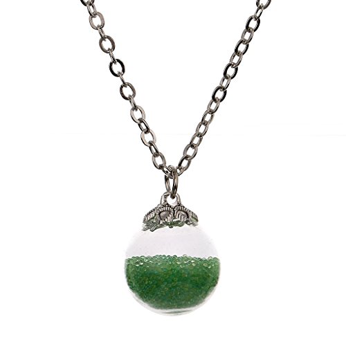 Cristal Precioso Grano Racimo Flor Plata Vintage Botella Gargantilla P