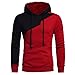 Produktbild Venmo Mens 'Patchwork Hoodie mit Kapuze Sweatshirt Tops Langarmjacke Mantel Outwear Jacke Kapuze Hoodie Sweatshirt Herren Winter Warme Sweatshirt Hoodie Kapuzenpullover Wintermantel (XL, Red)