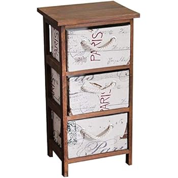 Amazon.de: nxtbuy Kommodenschrank Paris aus Holz in Braun 30 x 24 x 58