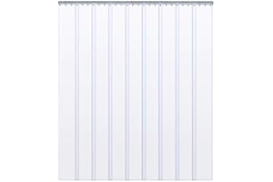 Kokey-xy Cortina de PVC transparente para puerta de congelador – 1,0 m x 2 m x 2 mm (20 cm x 7 piezas) + sistema de metal para colgar