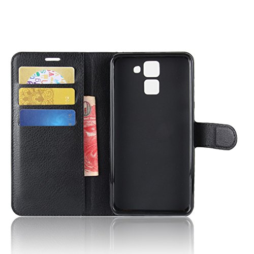OFU   Para Homtom HT37 Funda Dual Layer PU And TPU Hybrid Card Carry Pocket Wallet Slot Cartera Cuero Funda de Piel Wallet Case para Homtom HT37 Carcasa Flip Case Cover con Funci  n Soporte negro 