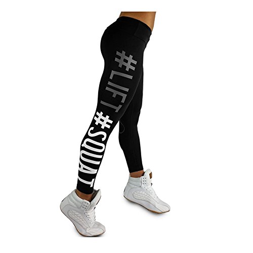 Pantalon de Sports,Tonwalk Femmes Mode Faire des exercices leggings Fitness/Sports/Fonctionnement/Yoga Pantalons athlétiques (Small, Noir)