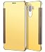 Produktbild 5,9-Zoll Huawei Mate 9(2016) Hülle Leder Original [Gold] View Vorne und Hinten Mirror ISENPENK Muster Huawei Mate 9 Case Tasche HandyHülle Leder SchutzHülle Leder