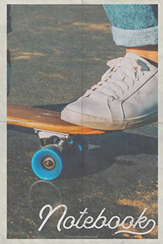 Notebook: Skateboard Tricks Handy Composition Book Journal Diary for Men, Women, Teen & Kids Vintage Retro Design Rolled Up Jeans