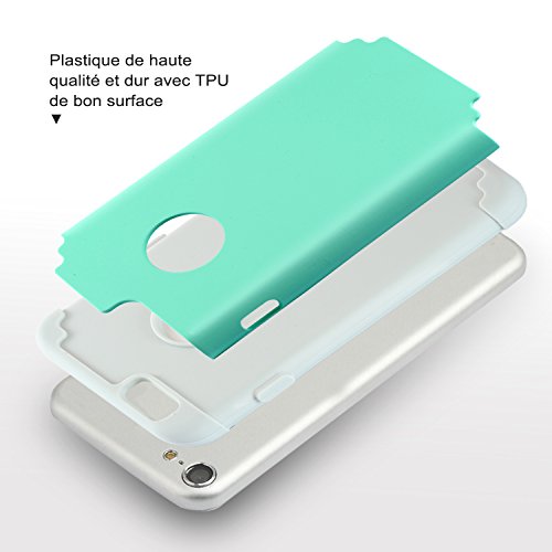 Funda iPhone 6S y Funda iPhone 6   4 7 pulgadas  2 en 1 compuesta Cubierta dura para y Dise  o impreso de Pc  silicona h  brida Protector de golpes fuertes Funda protectora verde menta gris 