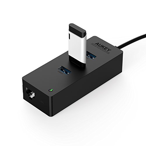 AUKEY USB 3.0 Hub 3 Port mit 1 * Ethernet Anschluss Schwarz kompatibel Windows XP, Windows Vista, Windows 7, Windows 8, Windows 10, Mac OS - 4