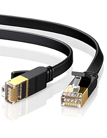 UGREEN Ethernet Cable, Cat 7 Gigabit LAN Network RJ45 High-Speed Patch Cord Flat Design 10Gbps 600Mhz/s for Raspberry Pi 4, Console, PS3, PS4, Switch, Router, Modem, Patch Panel, PC (30FT)