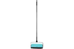 AMAZON BRAND - UMI UmiCarpet Sweeper Cleaner for Home Office Low Carpets Rugs Undercoat Carpets Pet Hair Dust Scraps Paper Small Rubbish Cleaning with a Brush Blue