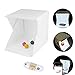 Produktbild Lichtzelt LED - Mini Folding Tragbare Fotografie Leuchtkasten Studio mit LED Stripe Beleuchtung incl.USB Kabel + 2ST Weiß / Schwarz Hintergrund Fotostudio Zubehör (22.6x23x24cm)