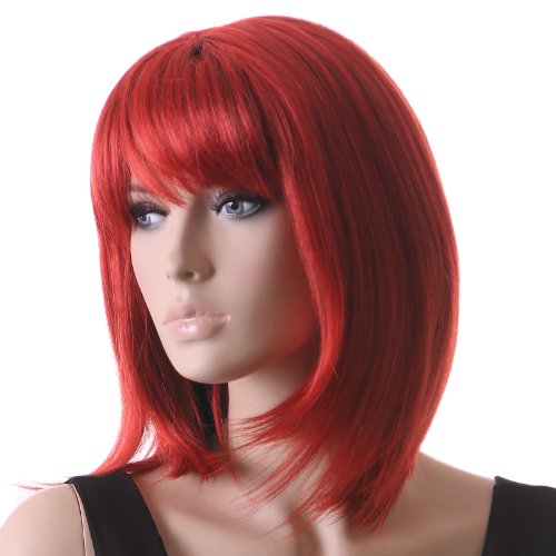 Songmics New Fashion Lady's Wig Female Straight Long 40 cm Red WFY139