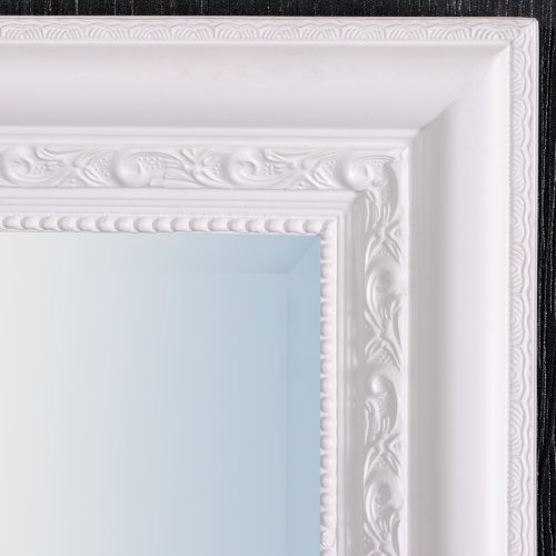 WANDSPIEGEL BAROCK 180x70cm SPIEGEL Pur-Weiß Argento HOLZRAHMEN UND FACETTE - 4