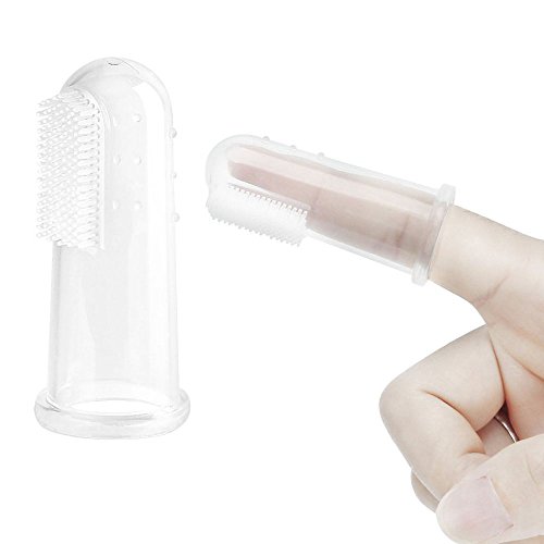 KYG 4er Baby Fingerzahnbürste Silikon Zahnbürste Set für Zähneputzen und Zahnfleischmassage mit Aufbewahrungsboxen - 4