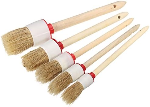 Theco Soft Car Detailing Brushes Set for Car Vent,Dash, Trim, Seats, Wheels Cleaning,Pack of 5
